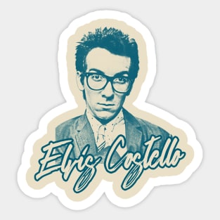 Elvis Costello / 80s Style Aesthetic Design Sticker